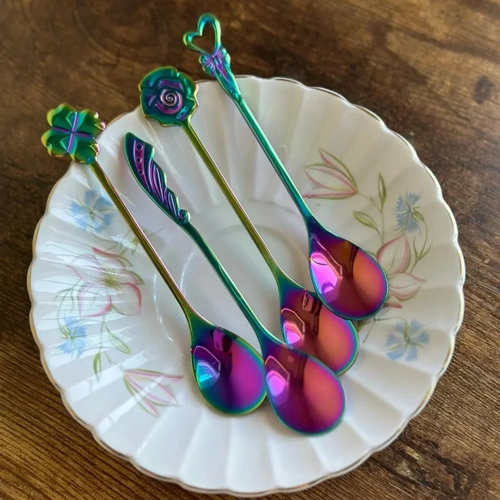 Rainbow Demitasse Spoons - Coffee/Dessert Spoon Set